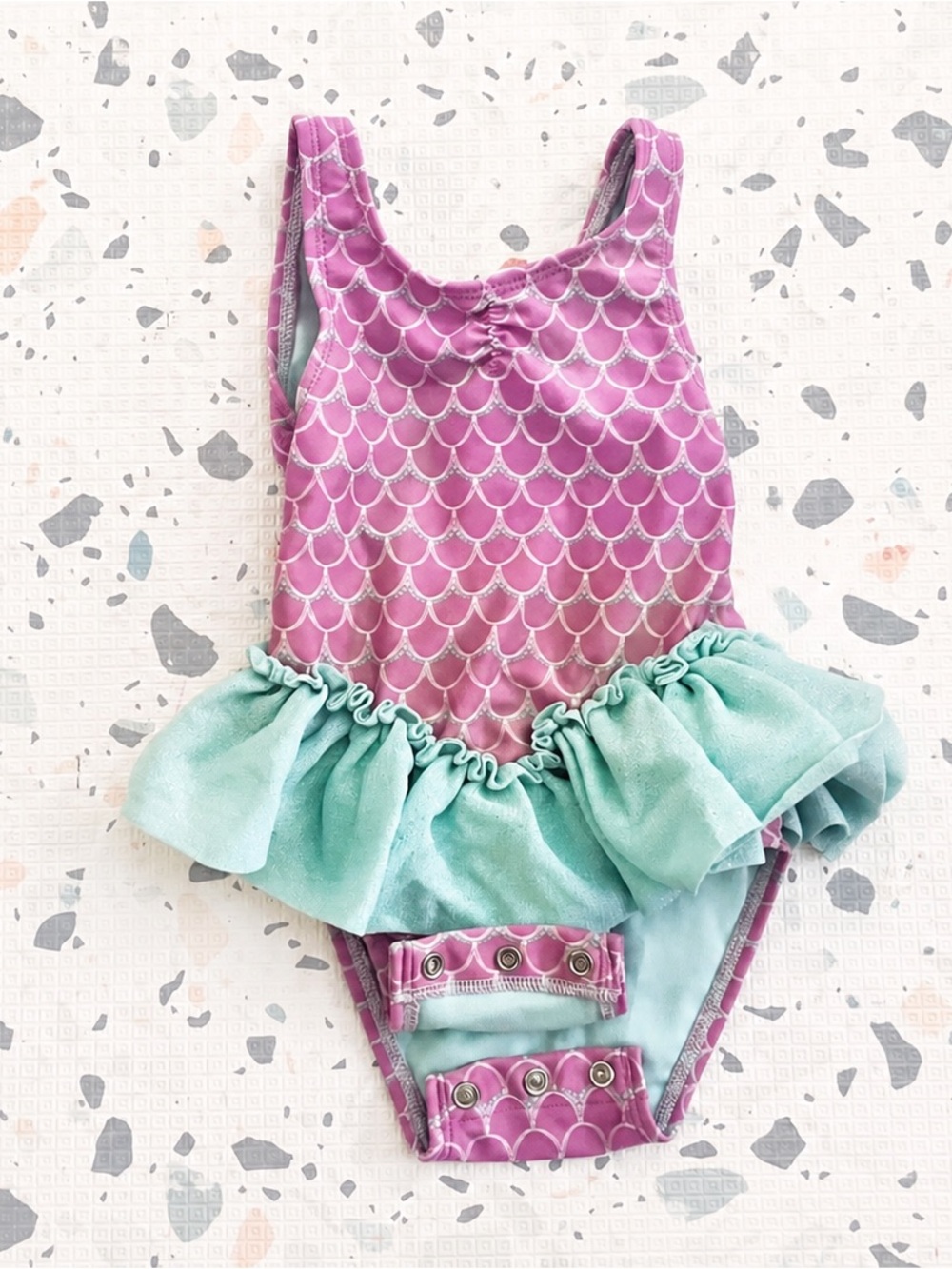 Cat & Jack Infant & Toddler Girls' Mermaid Tutu One-Piece Swimsuit - 18 Months